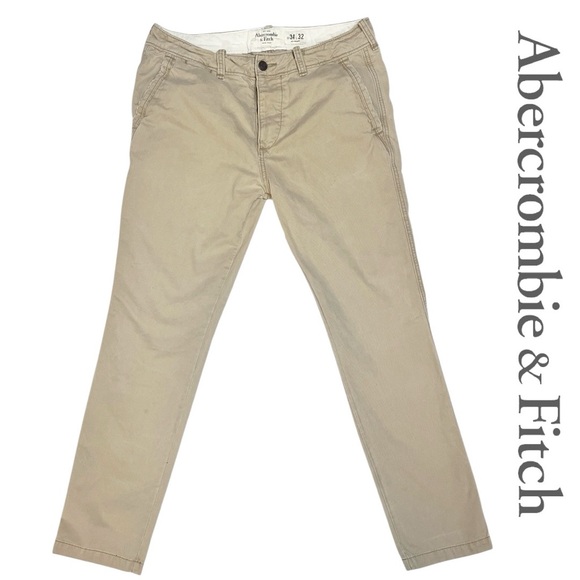 Abercrombie & Fitch Men's Khaki Chinos Pants - Picture 2 of 5
